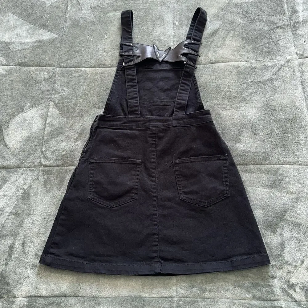 Nightmare Before Christmas Jack Skellington Back Bow Black Overall Skirt Size XS - Picture 2 of 9